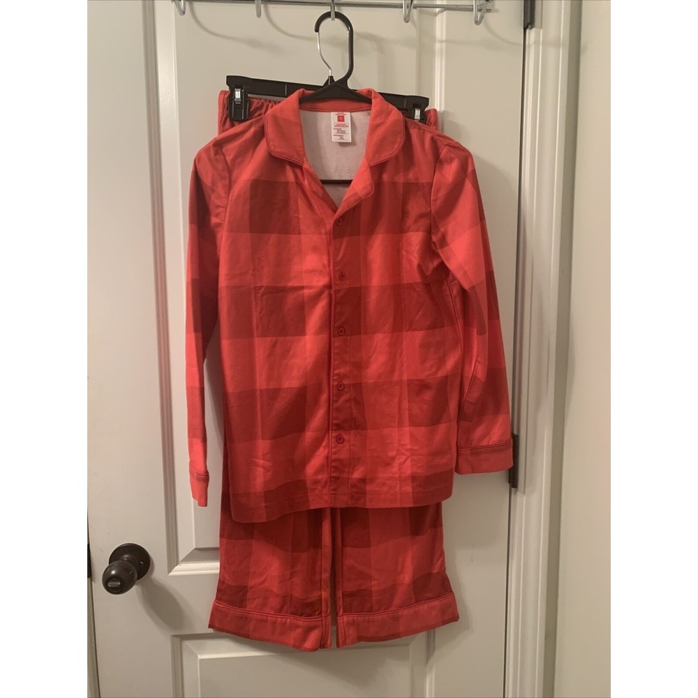 2 Piece Target Red Check Plaid Pajama Set Top & Pants Boys Red Size 12